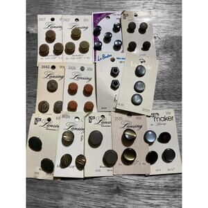 Vintage New Old Stock Slate Gray Brown Neutral‎ Buttons Lansing For Top Blouses